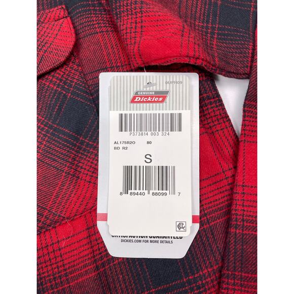 NWT Dickies Women’s Red & Black Plaid Flannel Shirt Size Small - Picture 8 of 10